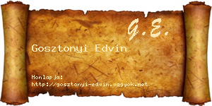 Gosztonyi Edvin névjegykártya